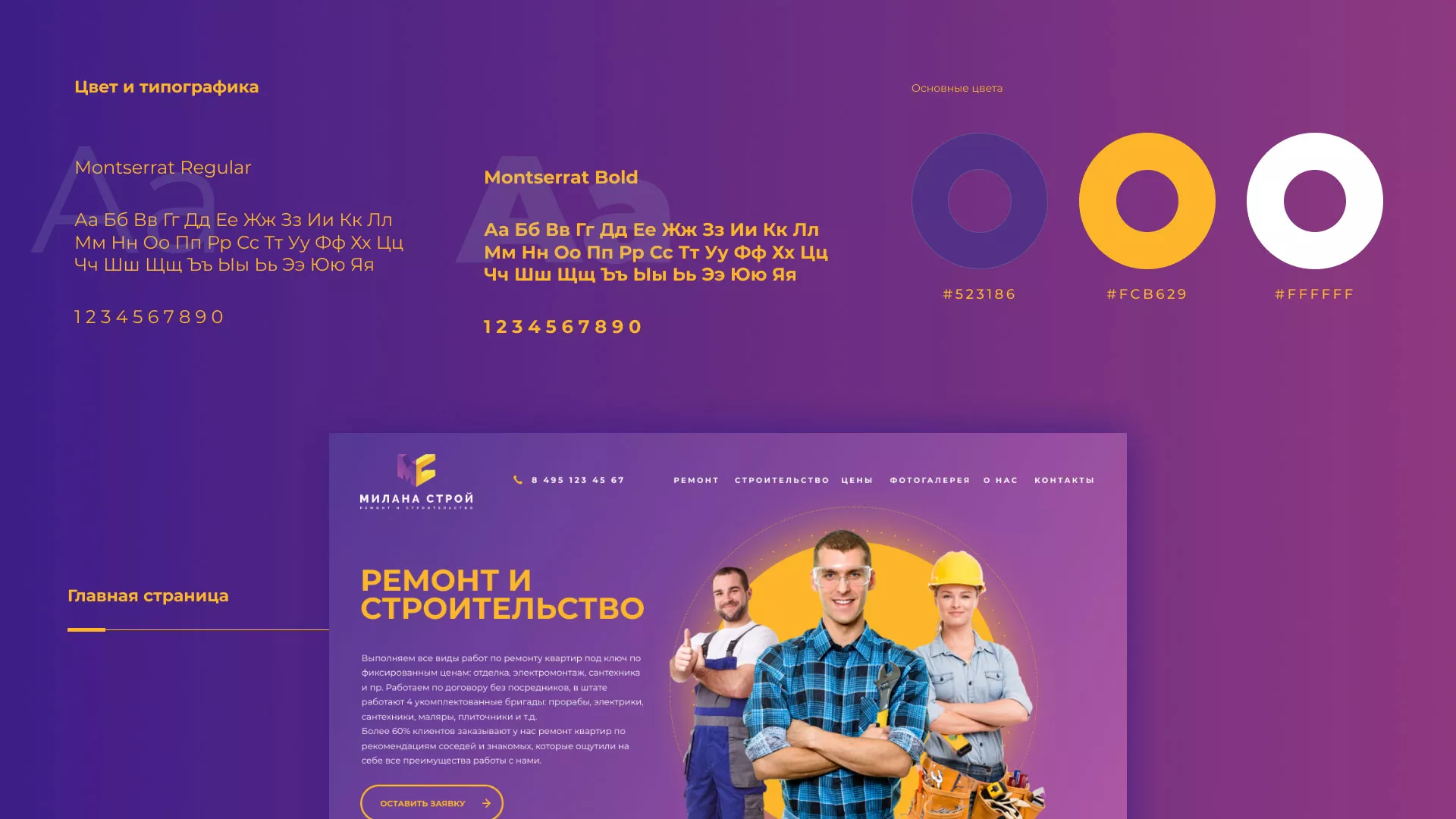 Разработка сайта строительной компании «Милана-Строй» в Кадникове