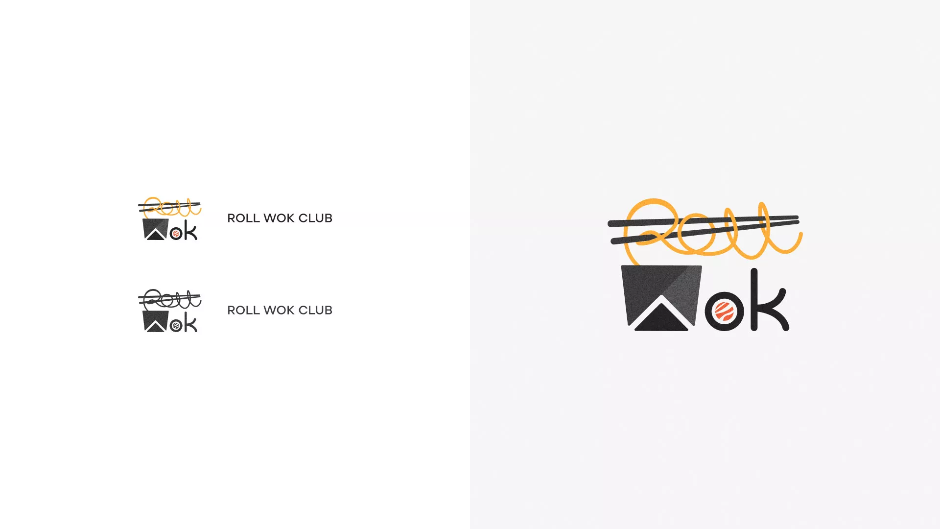 Разработка логотипа суши-бара «Roll Wok Club» в Кадникове